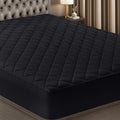 Utopia Bedding Quilted Fitted Mattress Pad - Twin Size Deep Pocket Protector | Machine Washable (Black)