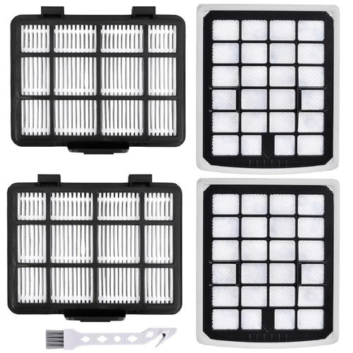 NEN180 Filter Replacement Compatible with Eureka NEN180 NEN186BL Bagless Canister Vacuum Cleaner Replacement Parts, 2 HEPA Filters & 2 Dust Cup Filters Element, 4 Pack