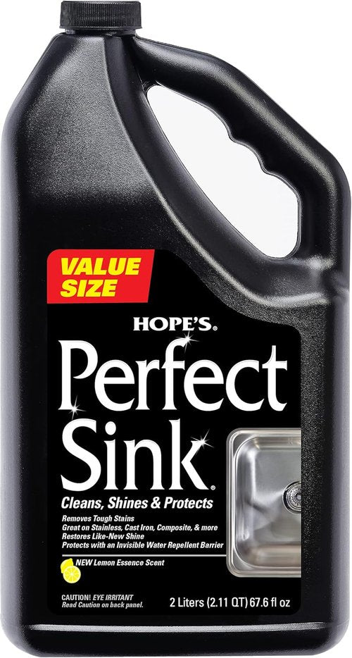HOPE'S Perfect Sink Cleaner - Restorative Water-Repellent Formula for Stainless Steel & More | Value Size
