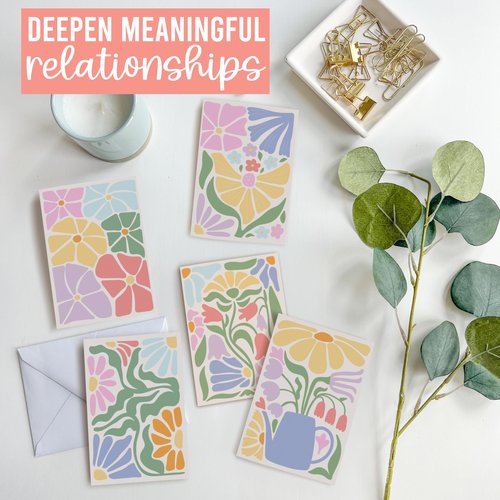 Hadley Designs Blank Cards and Envelopes – 54 Greeting Blank Notecards with Envelopes Bulk, Notecards Stationery Card Set, Stationary Note Cards, Floral Greeting Card Pack, Designed in USA