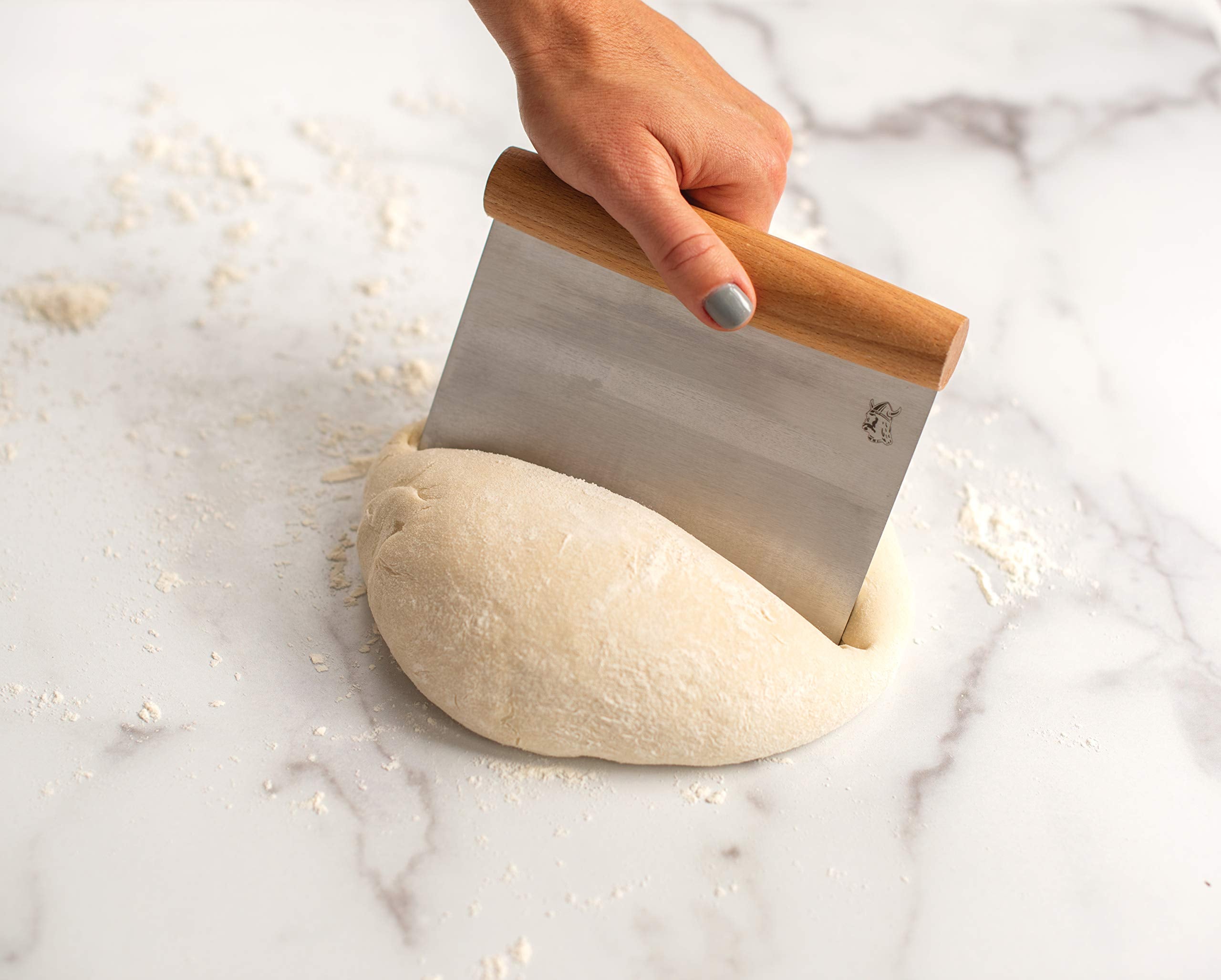 Nordic Ware Dough Cutter with Beechwood Grip, Stainless Steel Blade