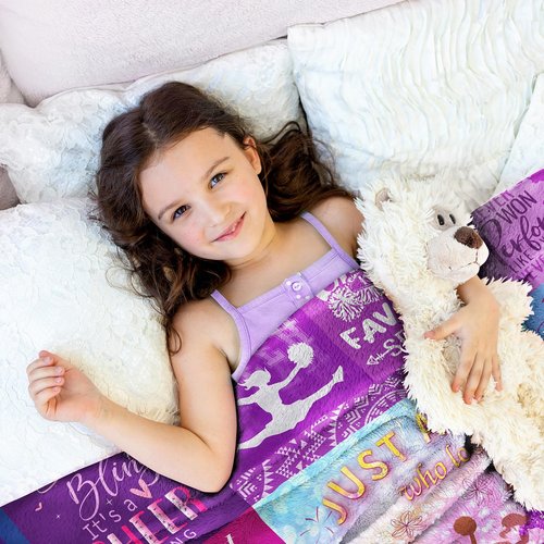 Rothtasi Cheer Gifts for Girls Cheerleader Blanket Ultra Soft Flannel Cheerleading Gifts Throw Blanket Birthday Gift Ideas for Teens Kids 50""x40""