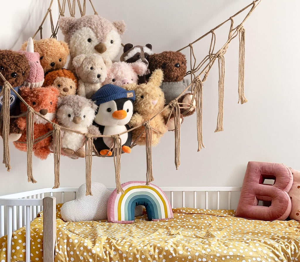 Skiennix Stuffed Animal Storage Hammock - Large Plush Toy Organizer for Kids' Room Decor | Nursery Essentials