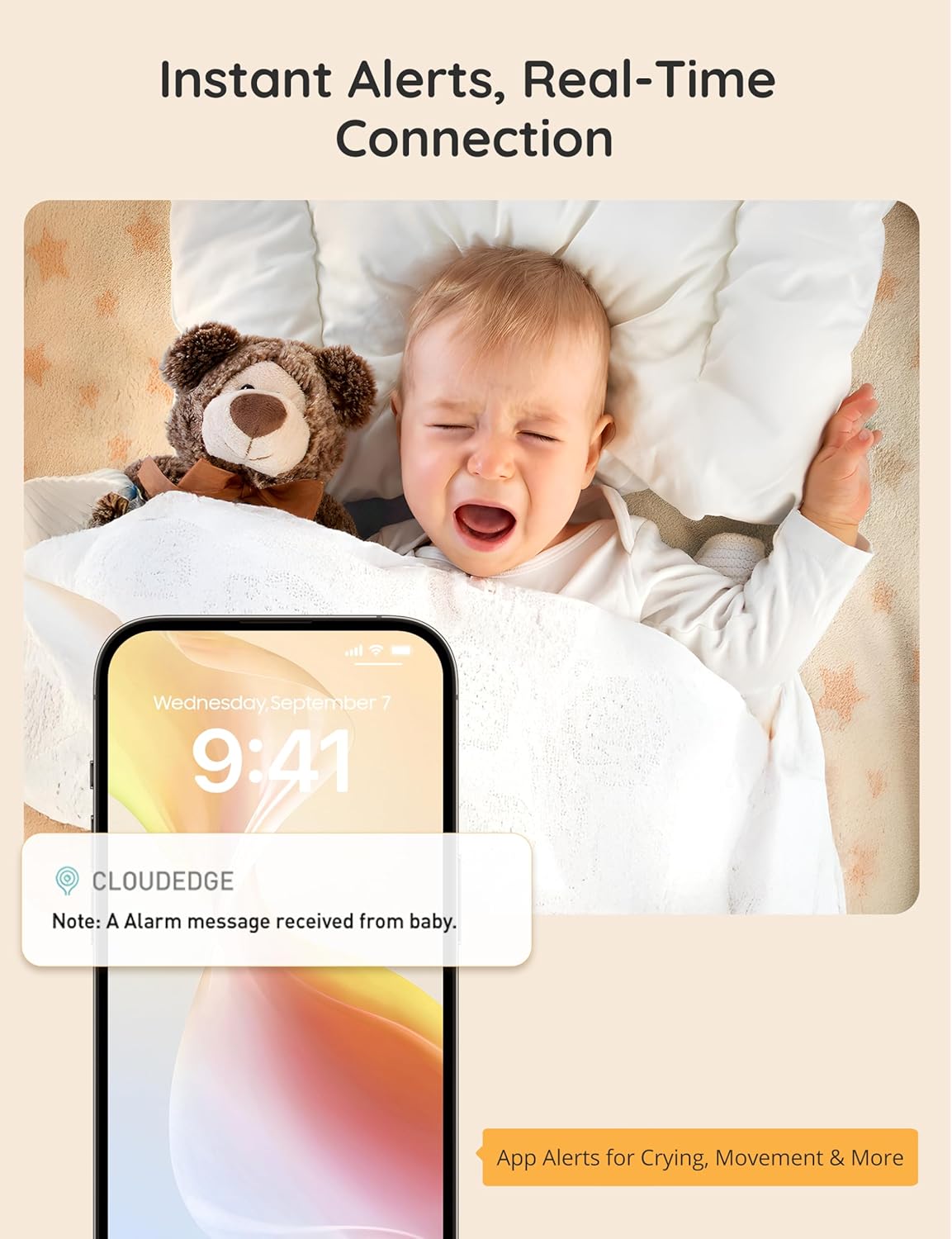 **2K Baby Monitor by [Brand Name] - WiFi Camera with App Control, Motion Detection & Night Vision**