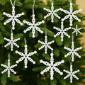 Beeveer 12 Pcs White Snowflake Ornaments - Elegant Hanging Decor for Christmas Trees & Winter Celebrations