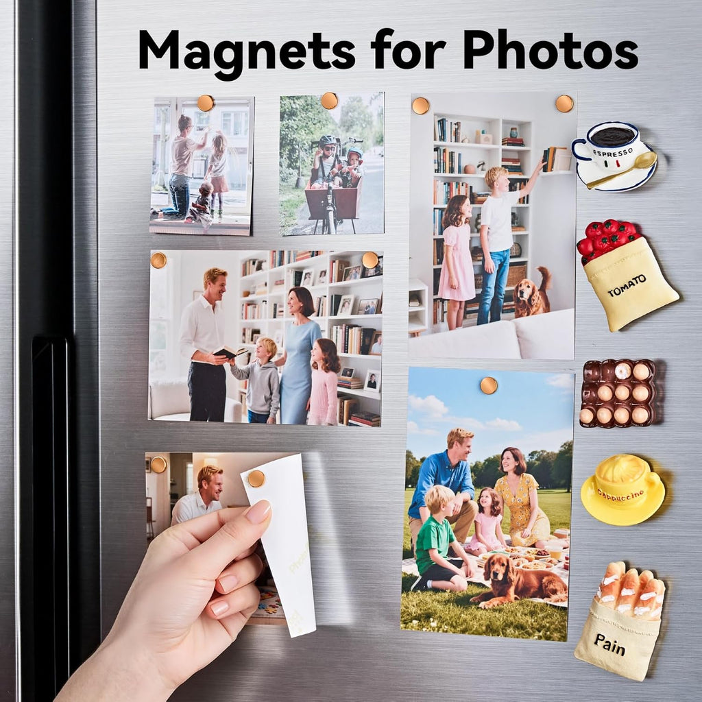 SMARTAKE 45 Pcs Neodymium Refrigerator Magnets - Small Round Multi-Use Magnets for Home, Office & School | Rose Gold