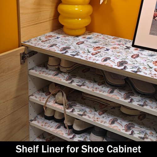 Amiitay Mushroom Shelf Liners Non Adhesive and Strong Non-Slip Shelf and Drawer Liners for Kitchen Cabinet Wire Fridge, Waterproof Shelf Drawer Liner,Easy to Clean,12IN x 10FT