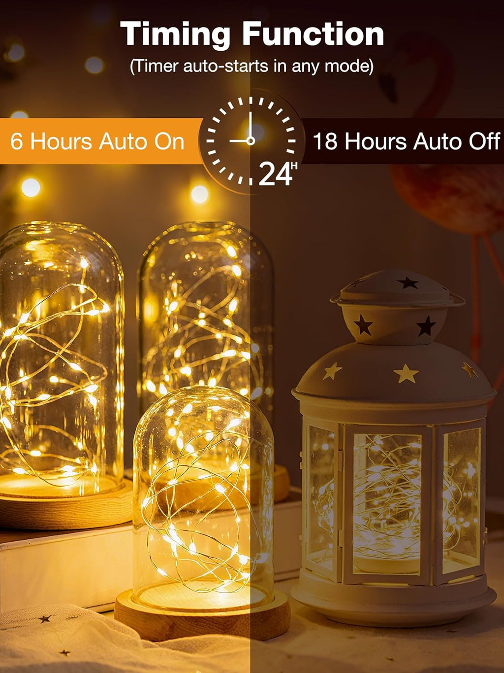 Skiennix 50-Pack Fairy Lights - 7ft 20 LED Twinkle String Lights with Timer | Battery Operated, Warm White Decor for Christmas Trees, Wreaths, and Parties