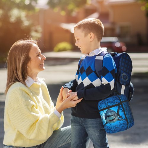 Kids Lunch Bag Lunch Box for Boys Girls Women Men, Reusable Insulated Lunch Tote Bag, Thermal Cooler Sack Food Handbags High Capacity for School Work Travel Picnic (Shark)