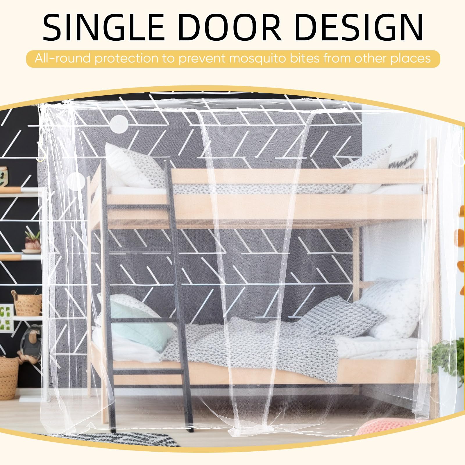 Mindsoft 4 Corners Mosquito Net for Mosquiteros para Camas Bed Canopies Netting Bed Drapes Rectangular Mosquito Mesh for Camping Home Outdoor Travel(White,L75 X W60 X H67 Inch,1 Opening)