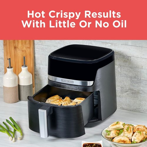 BLACK+DECKER 6QT Air Fryer - Enjoy Crispy Deep Fried Taste Without the Fat | Digital Touchscreen & Auto Shut-Off