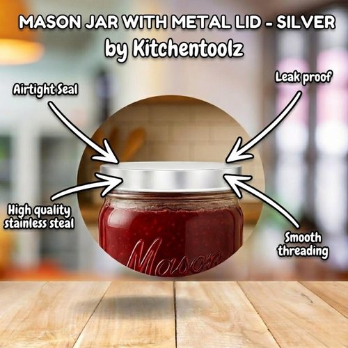 Kitchentoolz Half Gallon Glass Mason Jars with Extra Wide Mouth & Metal Lids - Airtight Food Storage & Canning Jars with Measurement Markings - 1/2 Gallon Mason Jar (4pk)