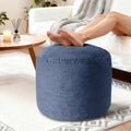 BBGDIPG Pouf Ottoman Foot Rest, Comfortable & Soft, Round Footstool for Living Room, Bedroom, Office, Room Decoration, Corduroy Foot Stool Pouf with Odorless & Anti-Clump Filling, Small Navy