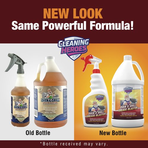 CLEANING HEROES Oven and Grill Cleaner, 32 Fl Oz - BBQ Cleaner and Degreaser - Perfect for Air Fryers, Stoves, Baked-On Grease and Food Buildup