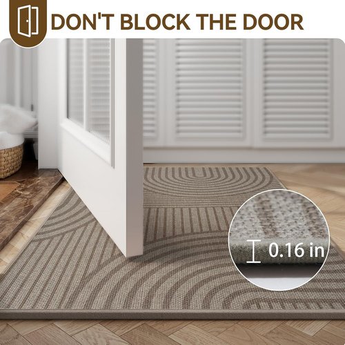 Front Door Mat - Skiennix 17''x30'' Absorbent, Washable, Non-Slip Indoor Doormat | Easy Clean Brown