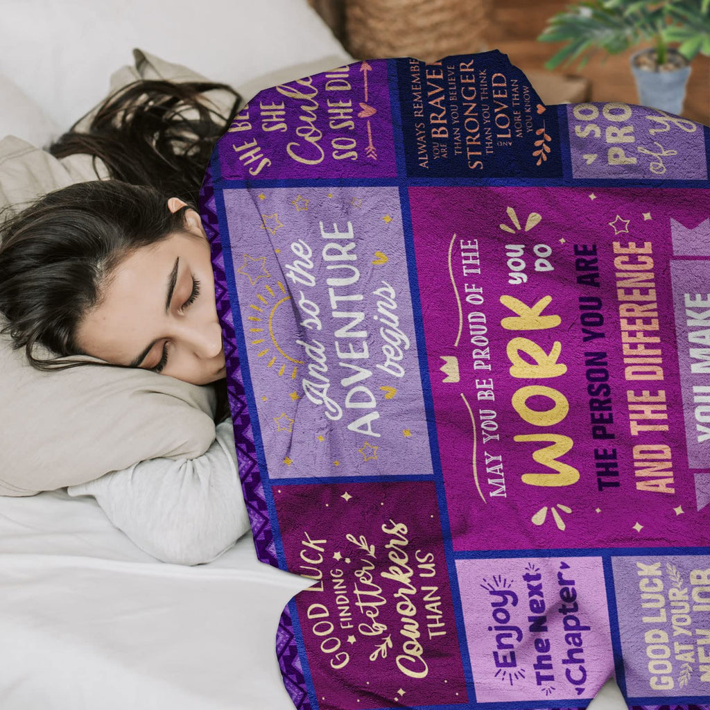 Dfaqehk New Job Gift for Women, Congratulation Promotion Gifts for Women, New Job Gifts for Her, Gift for Coworker Leaving, Job Promotion Presents Throw Blanket 60" x 50"