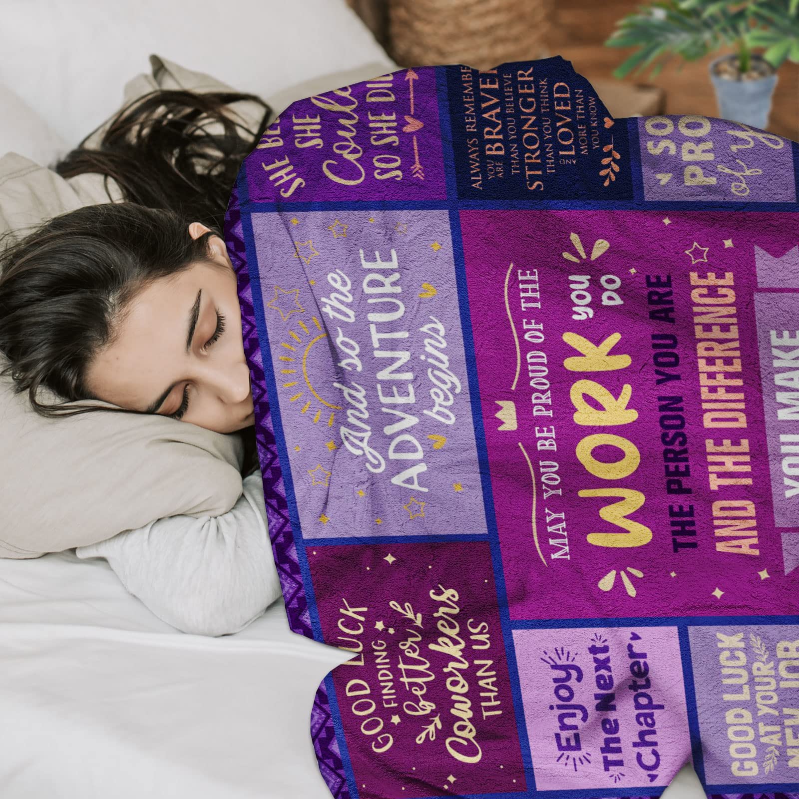 Dfaqehk New Job Gift for Women, Congratulation Promotion Gifts for Women, New Job Gifts for Her, Gift for Coworker Leaving, Job Promotion Presents Throw Blanket 60" x 50"