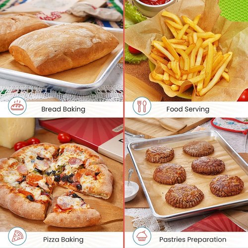 Baker’s Signature Full Sheet Pan Parchment Paper - 16 x 24 Inch, Pack of 120 | Non-Toxic & Silicone Coated