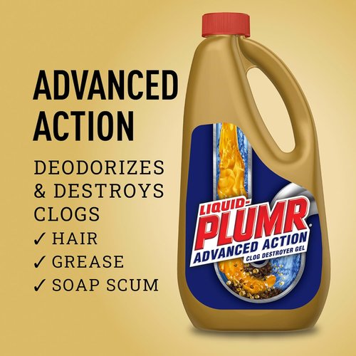 Clorox Liquid-Plumr Clog Destroyer Gel - Advanced Action for Hair & Clogs | 2 Bottles, 32 fl. oz. Each