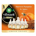Air Wick Plug In Scented Oil Refill, Infused with Essential Oils, Plug In Air Fresheners for Home, Fall Scent, Fall Décor, Harvest Pumpkin & Spice, 5 ct