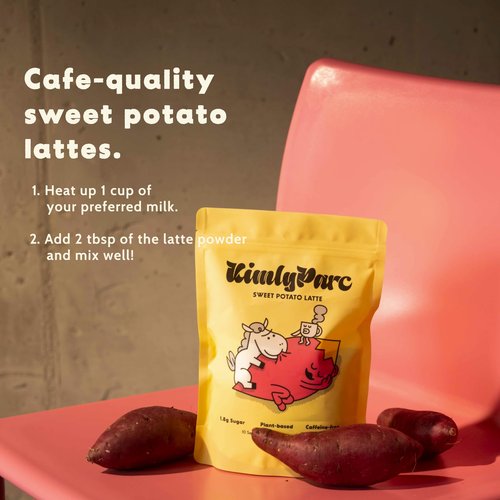 KimlyParc Real Sweet Potato Latte Mix, 10 oz | Allulose-Sweetened, Vegan & Caffeine-Free Korean Goguma Latte Powder | Plant-Based, Gluten-Free Drink
