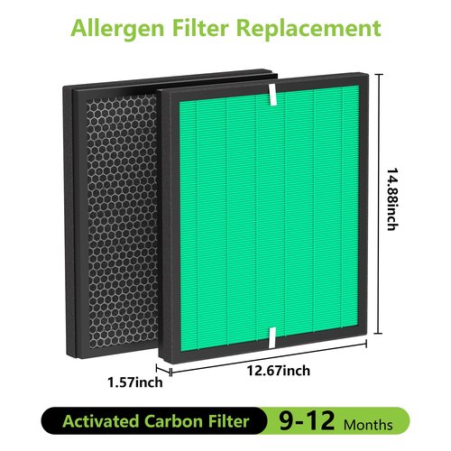 iSingoione Airmega AP-1512HH Pets Filter Replacement Compatible with Coway Air Purifier, Active Carbon Filter Replaces Part #3304899
