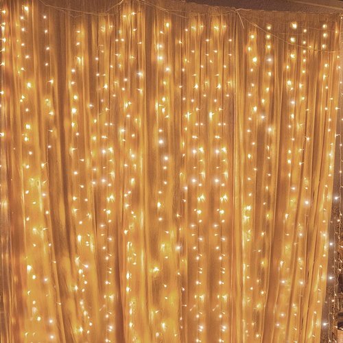 Geanmoki 306 LED Window Curtain String Lights - Perfect for Weddings & Home Decor | Indoor/Outdoor Use