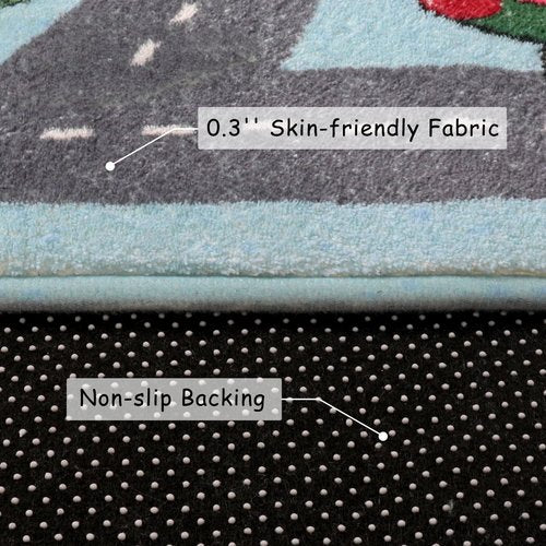 LIVEBOX Large Playroom Rug 5'x7' Kids Play Mat for Classroom, Road Traffic Carpet for Boys Girls Playing Cars Toys, City Life Nursery Car Rug for Toddlers Bedroom Kids Room