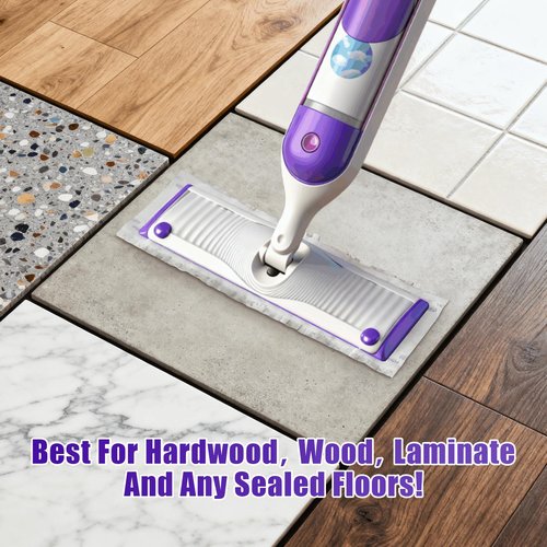 40 Pack Disposable Mopping Pads Refills for Swiffer PowerMop Multi-Surface & Wood Mops, Spray Clean Pads Replacement for Floor Cleaning（Purple Without Handle）
