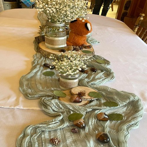 20 Pack Sage Green Cheesecloth Table Runner 35 x 71 Inch Gauze Fabric Boho Christmas Table Runner for Wedding Arch, Rustic Bridal Shower, Baby Shower, Party Decorations, Farmhouse Home Decor