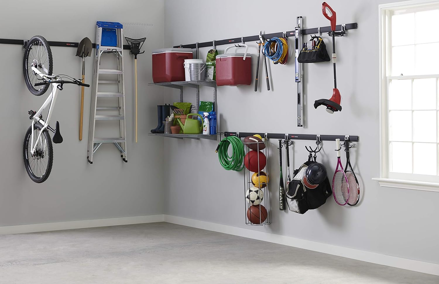 Rubbermaid FastTrack Hooks Kit - Versatile Utility Hooks for Organizing | Black, 3-Piece Set