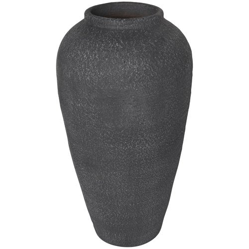 Deco 79 Ceramic Decorative Vase Textured Centerpiece Vase, Flower Vase for Home Decoration 10" x 10" x 20", Black