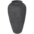 Deco 79 Ceramic Decorative Vase Textured Centerpiece Vase, Flower Vase for Home Decoration 10" x 10" x 20", Black