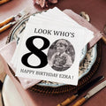 Custom Photo Napkins | Personalized 80th Birthday Napkins - Look Who's 80 Design for Party Decor