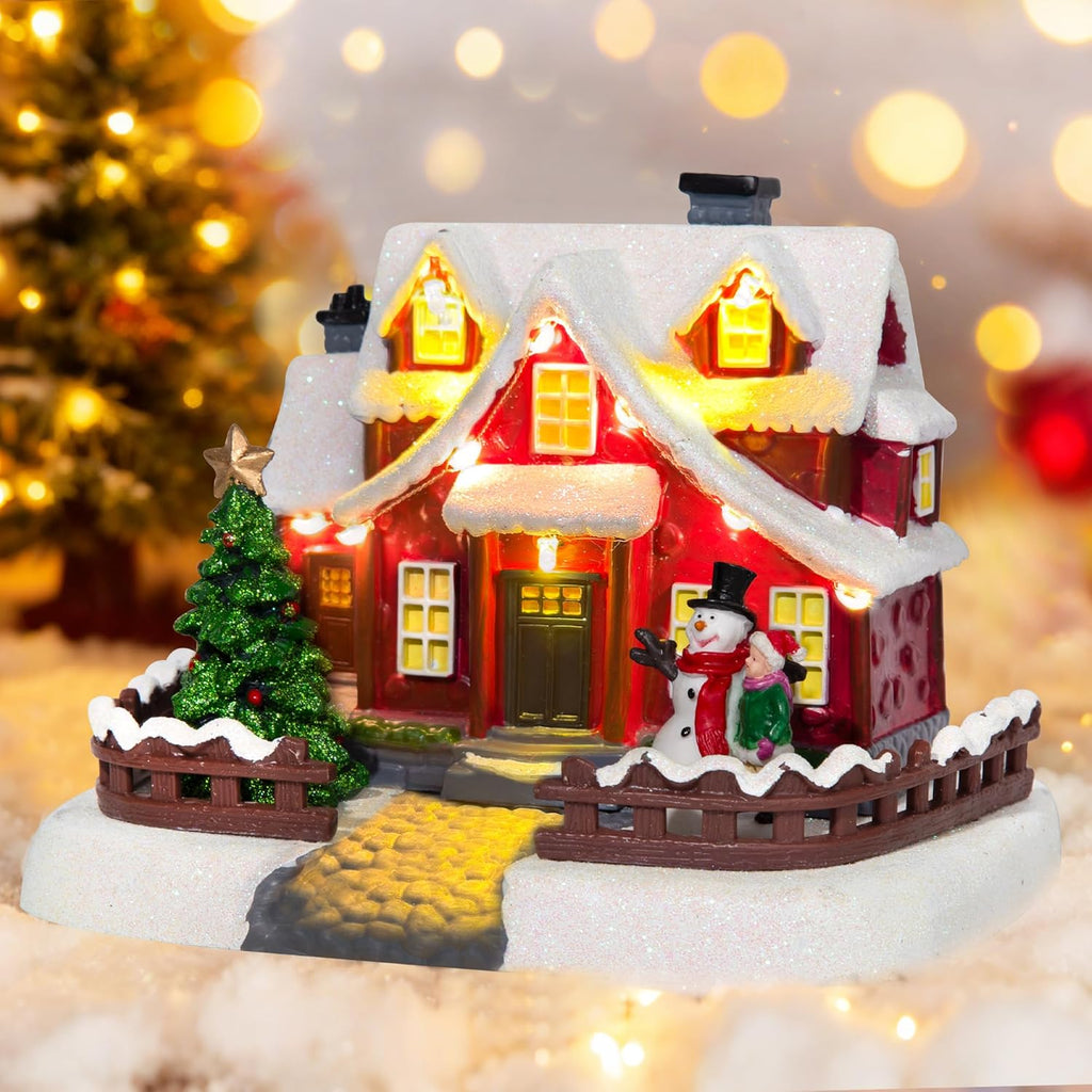 Skiennix LED Lighted Village House - 7-Inch Christmas Decoration for Holiday Home Decor | Collectible Building