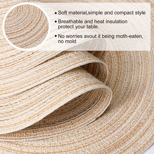 Buryeah 48 Pieces 13 Inch Christmas Round Placemats Circle Woven Place Mats Boho Decor Dining Table Mats Table Scape Hosting Friends for Wedding Birthday Dinner Parties (Beige)