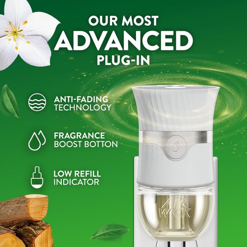 AIR WICK® Plug In Scented Oil Air Freshener Refill Pack - 6 Count Oil Refill Warm Woods & Jasmine 6 ct., Essential Oils