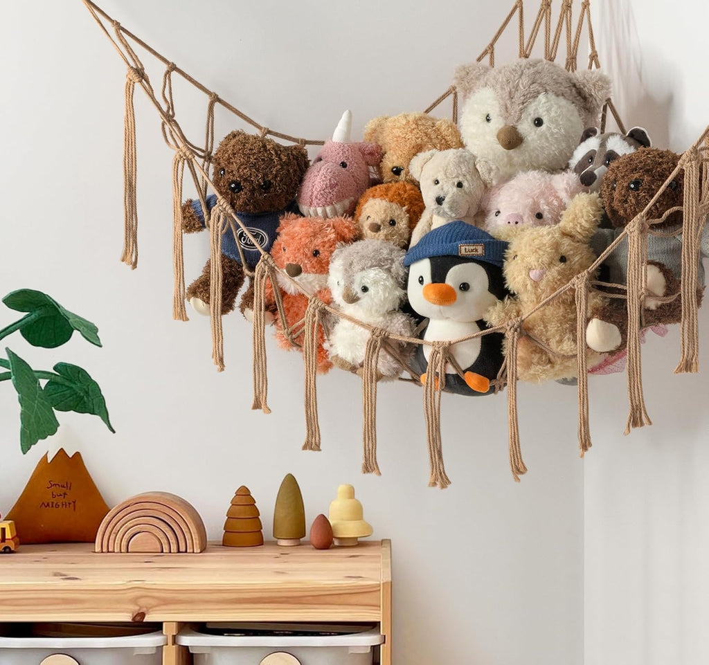 Skiennix Stuffed Animal Storage Hammock - Large Plush Toy Organizer for Kids' Room Decor | Nursery Essentials