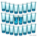 ADOTBLOB Set of 24 Acrylic Clear Shot Glasses- Thick Base, Sturdy Acrylic, Transparent Design - Perfect for Vodka, Tequila, and Cocktail - Great Gift for Men, Husband (24 Piece/Blue)