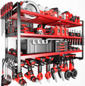 POKIPO Heavy-Duty Power Tool Organizer - Wall-Mounted 4-Layer Storage Rack for 400lbs | Includes 8 Cordless Drill Holders