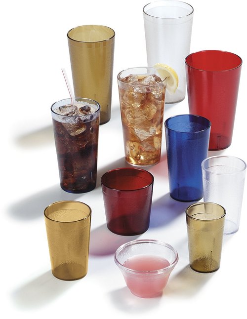 Carlisle FoodService Products Stackable Tumbler Plastic Tumbler with Pebbled Exterior for Restaurants, Catering, Kitchens, Plastic, 13.4 Ounces, Ruby, (Pack of 72)