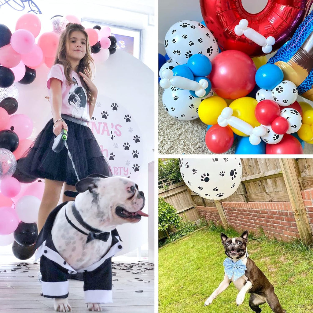 PartyWoo Paw Balloons - 50 Pcs 12 Inch Matte White Latex Balloons for Dog-Themed Birthday Parties