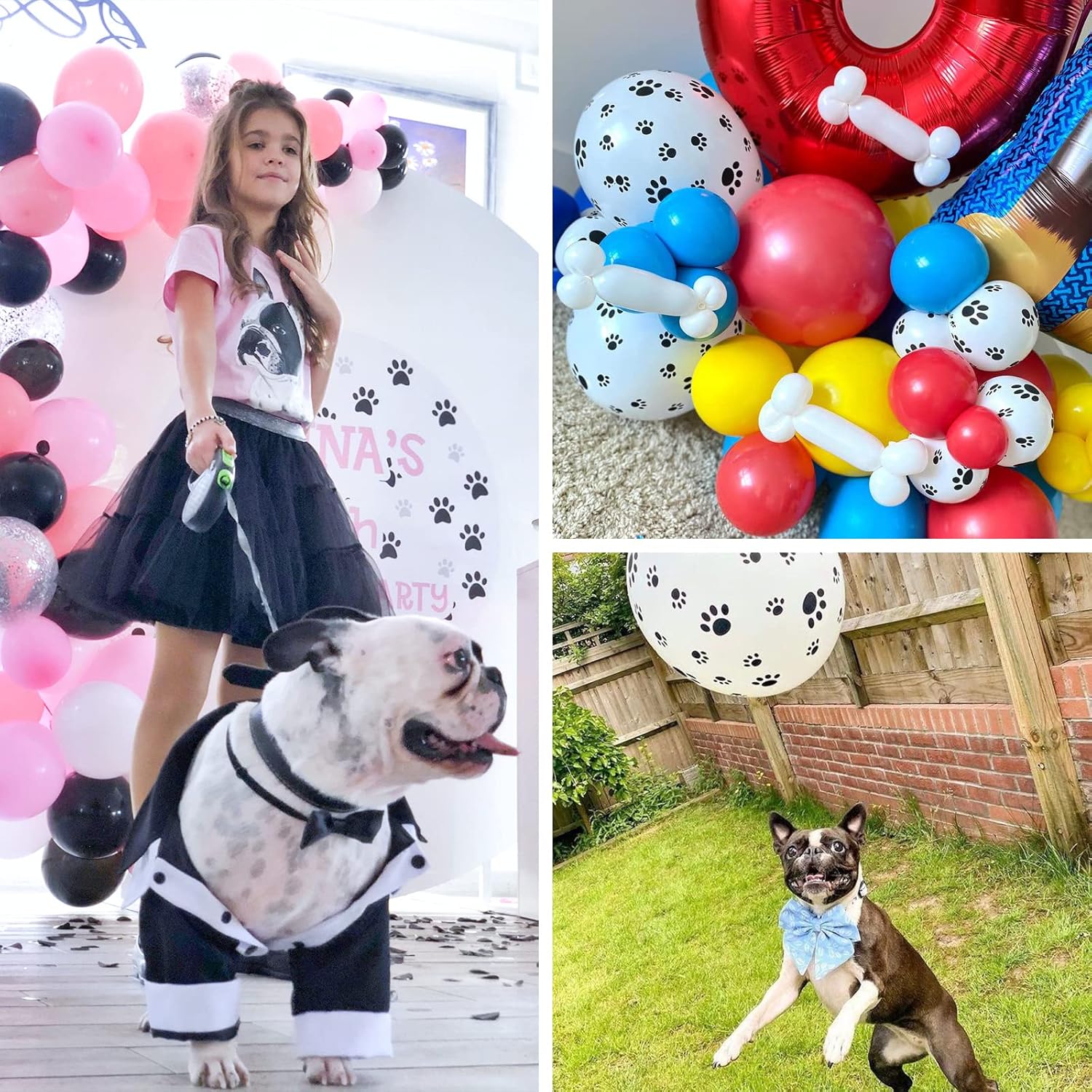 PartyWoo Paw Balloons - 50 Pcs 12 Inch Matte White Latex Balloons for Dog-Themed Birthday Parties