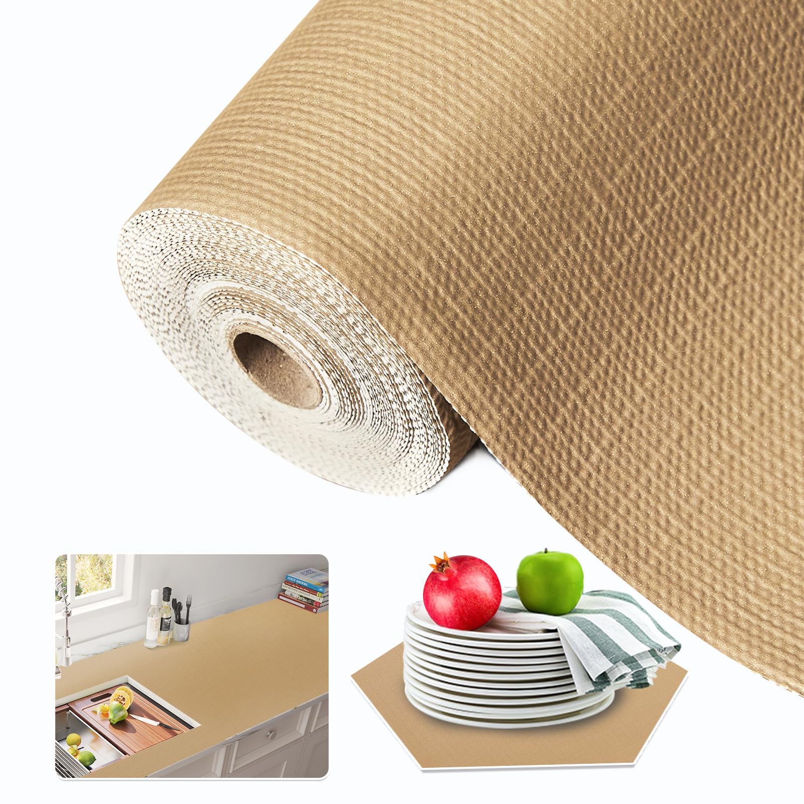 Beautysaid Shelf and Drawer Liner for Kitchen Cabinet, Non Adhesive Non Slip Shelf Paper Waterproof Washable Thickened for Dresser Pantry Shelve Bathroom Protector Liner(Checkered,23.6 in x 10 FT)