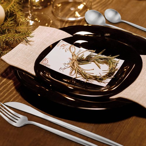 60-Piece Silverware Set, IBIILII JEFF Stainless Steel Flatware Set，Kitchen Utensil Set, Tableware Cutlery Set, Service for 12, Satin Finished Polished & Dishwasher Safe