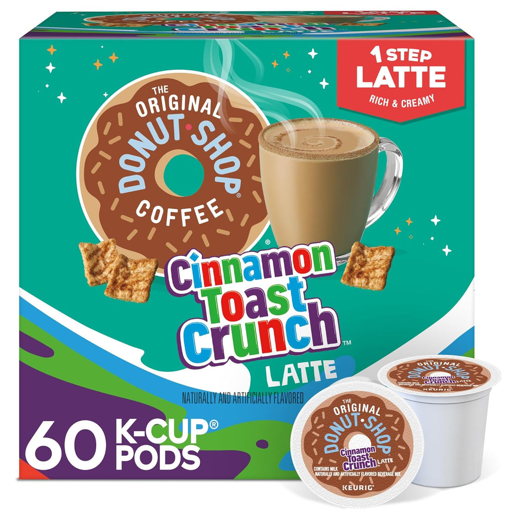 Original Donut Shop Cinnamon Toast Crunch Latte K-Cup Pods - One-Step Brewing, 60 Count (6 Packs of 10)