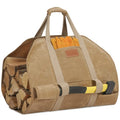 TwentyNext Firewood Log Carrier Waxed Canvas Tote Bag with Handles, Heavy Duty Firewood Holder Fireplace Wood Stove Accessories for Camping,BBQ Indoor & Outdoor