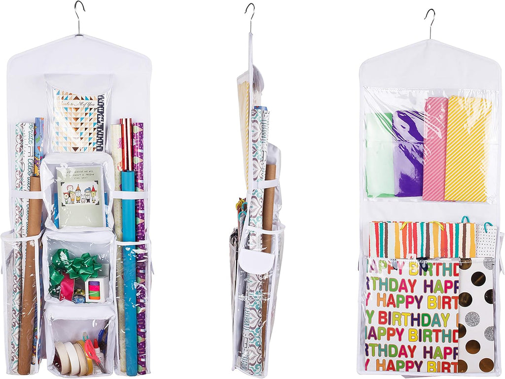Regine Switzerland Double-Sided Gift Bag & Wrap Organizer - Stylish White Design