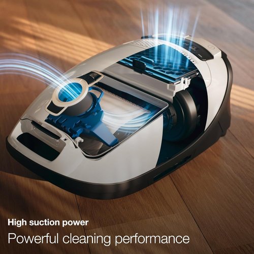 Miele Classic C1 Turbo Team Canister Vacuum - Portable Tech Blue Bagged Design for Home Cleaning