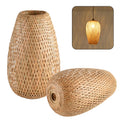 Teru Ji Kaikang Bamboo Lamp Shade, 2-Pack Hand-Woven Bamboo Rattan Hanging Light Shade,D 9.05" Rattan Table Lamp Shade for Floor Lamp, Wall Sconces Light Cover Table Light,Pendant light